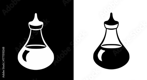Soy Sauce Bottle Silhouette Icon Set Asian Cuisine Condiment