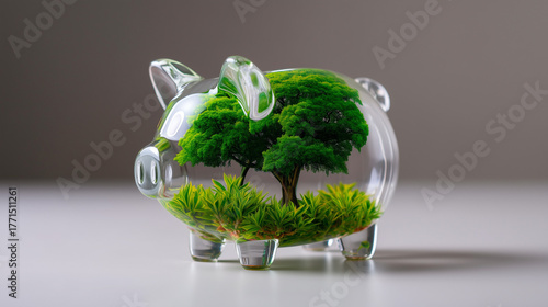 Transparent glass piggy ban...