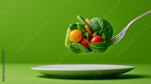 Fork lifting vegetables fro...