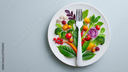 Fork lifting vegetables fro...