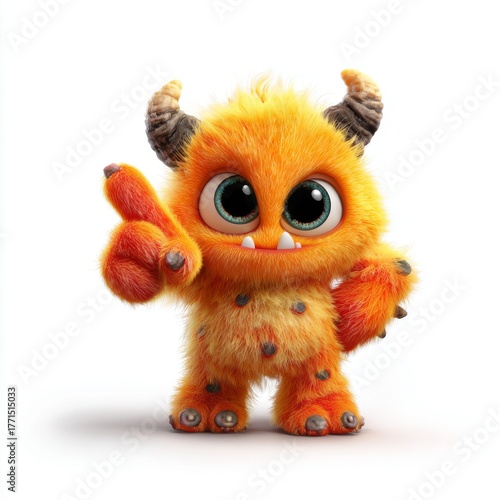 Funny halloween cartoon character isolated on white background.