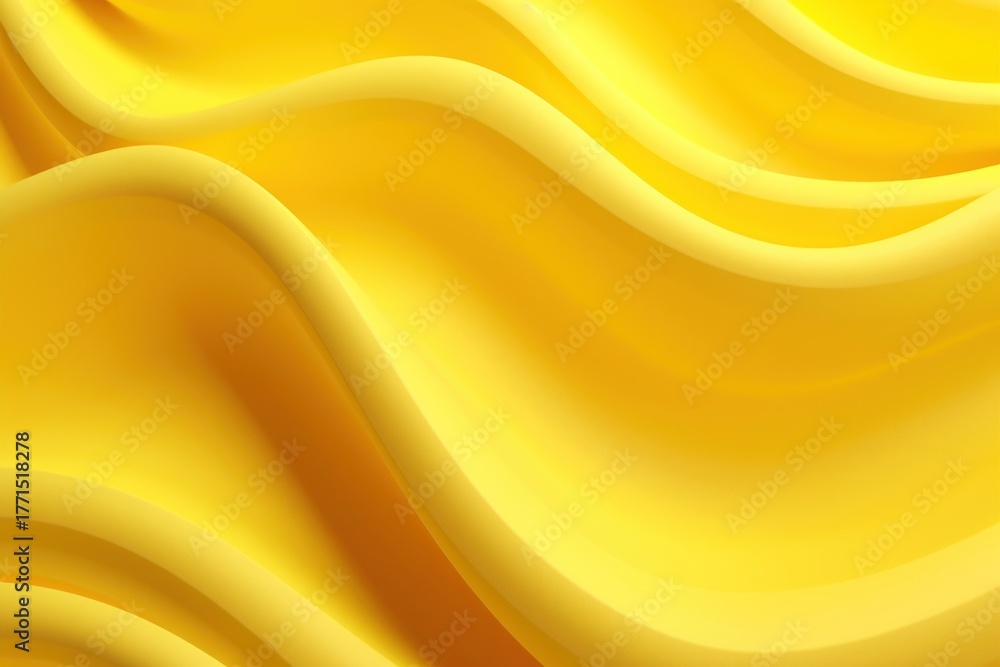 Fototapeta premium 3D rendered yellow waves backgrounds simplicity abstract.