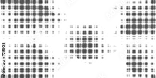 Basic halftone dots effect in black and white color. Halftone effect. Dot halftone. Black white halftone.Background with monochrome dotted texture. Polka dot pattern template.
