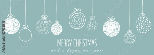 Elegant Christmas baubles seamless pattern, hand drawn balls - great for textiles, wallpapers, invitations, banners - vector surface design