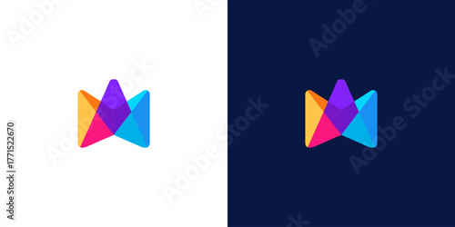 initial letter w abstract monogram logo vector design	