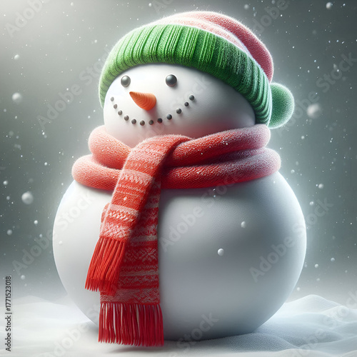 snowman with red heart