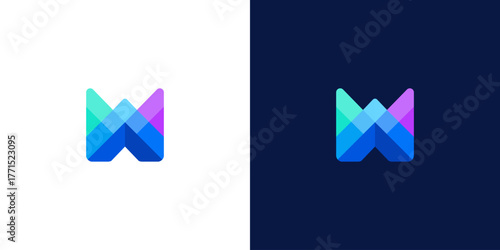 initial letter w abstract monogram logo vector design	