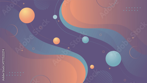 Elegant modern abstract gradient background featuring colorful 3D spheres and soft fluid wave shapes ideal for web banners posters digital art prints and creative design projects
