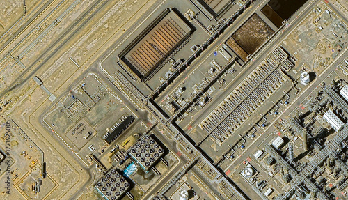 Industrial Giant: A bird's-eye view of the Yanbu oil refinery complex in Saudi Arabia in the summer of 2025