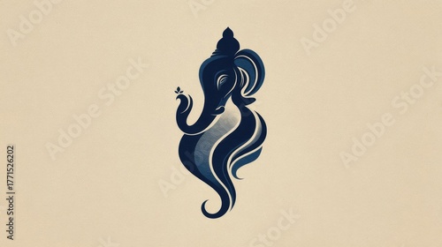 Elegant Line Art Depiction of Lord Ganesha