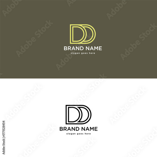 initial letter dd logo design