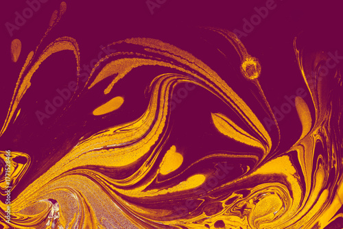 Ebru marbling effect surface pattern design for print