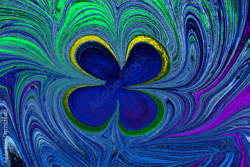 Ebru art background with  floral marbling texture patterns Abstract marble floral pattern texture