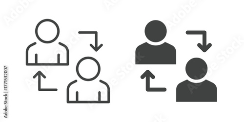 Employee Icon. Line and glyph solid icon