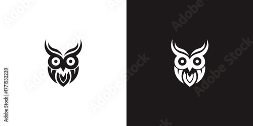 illustration of owl luxury logo. owl logo. Design logos, icons and business cards. Premium vector.	