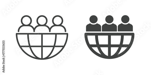 Human Resources Icon. Line and glyph solid icon