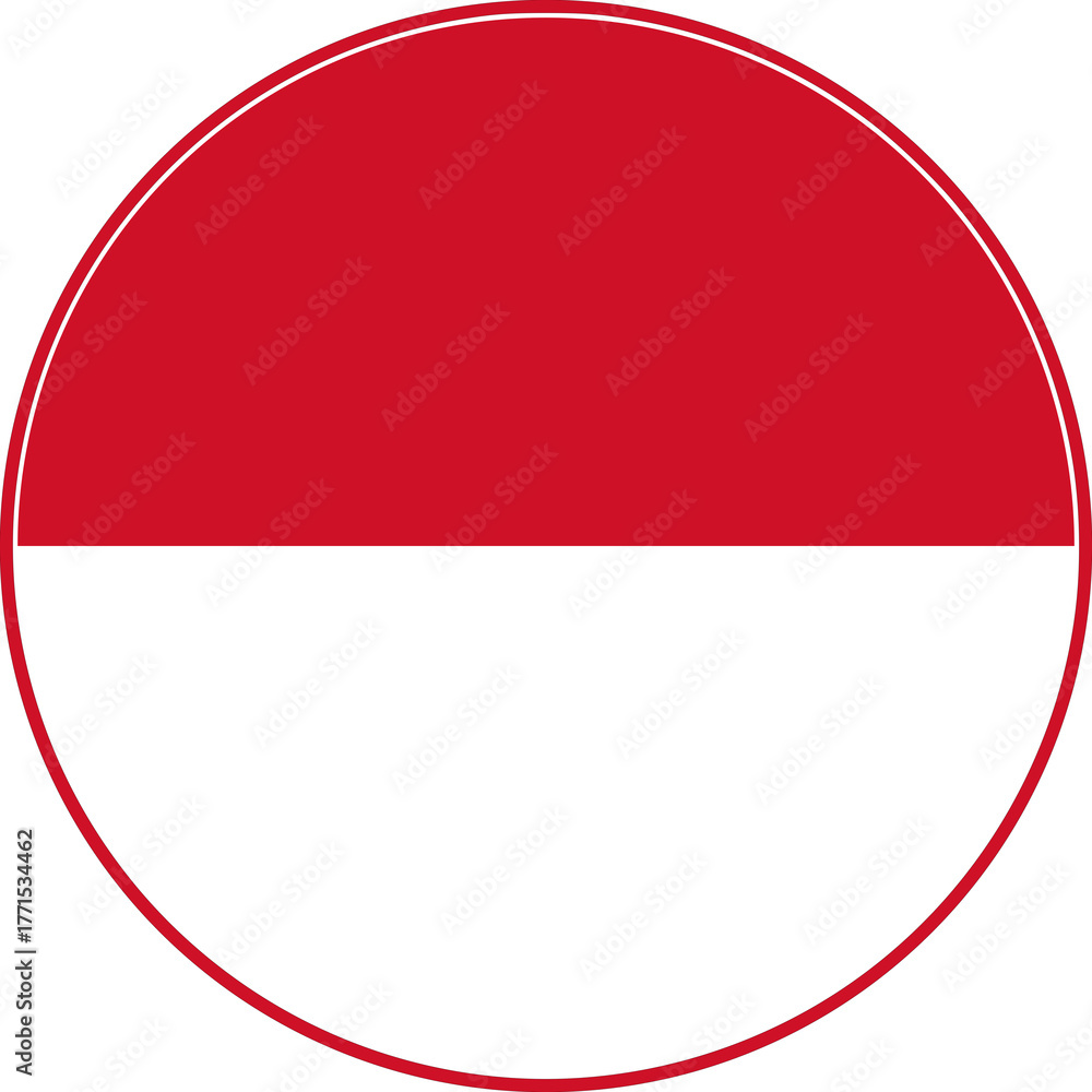 Obraz premium Monaco Circle Flag, Monaco Flag Icon