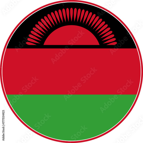 Free Download Malawi Circle Flag, Malawi Flag Icon - GFXLoad