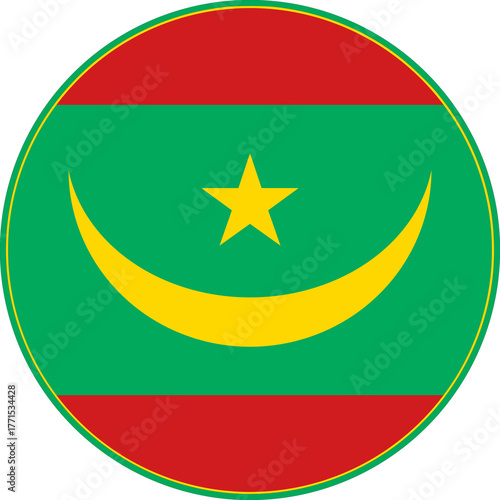 Free Download Mauritania Circle Flag, Mauritania Flag Icon - GFXLoad