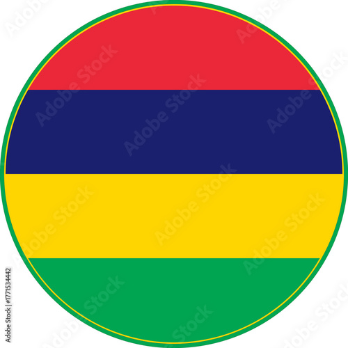 Free Download Mauritius Circle Flag, Mauritius Flag Icon - GFXLoad