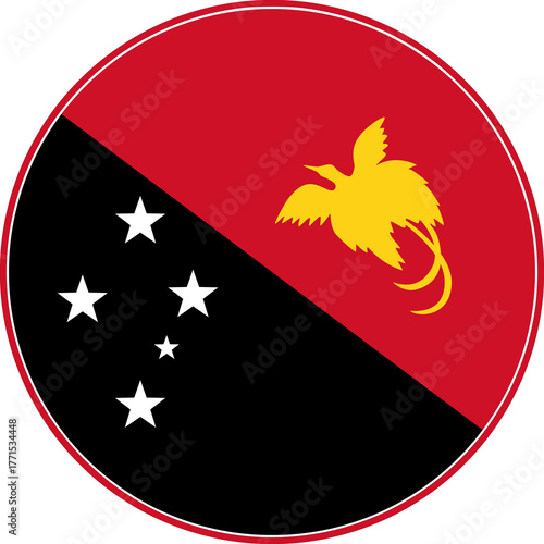 Free Download Papua New Guinea Circle Flag, Papua New Guinea Flag Icon - GFXLoad