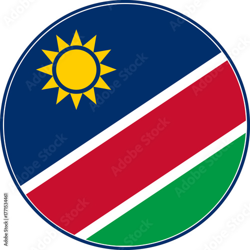 Free Download Namibia Circle Flag, Namibia Flag Icon - GFXLoad