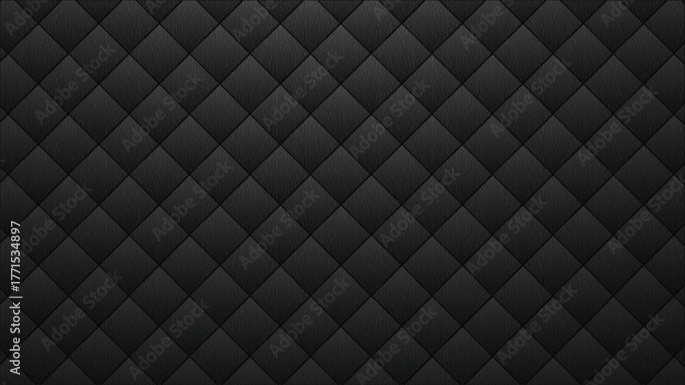 Obraz premium Dark Black Quilted Diamond Pattern Texture Background vector illustration