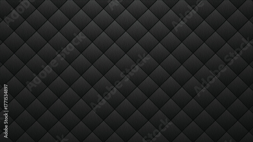 Dark Black Quilted Diamond Pattern Texture Background vector illustration