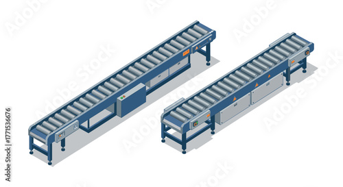 Isometric conveyor belt systems for industrial automation and manufacturing