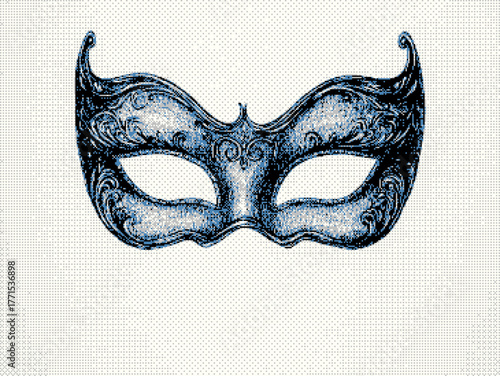 Ornate decorative mask with intricate details, showcasing a vintage aesthetic