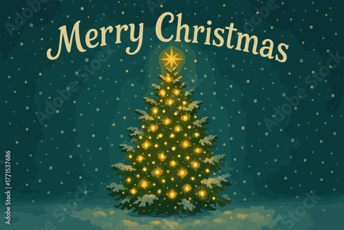 Christmas celebration festive scene holiday greetings winter wonderland tree view joyful spirit