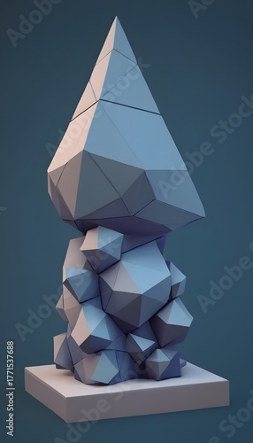 Low Poly Abstract Sculpture Design