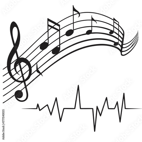 Melody flows with vibrant heartbeat rhythm in musical notation