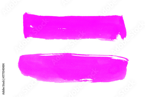 Vibrant magenta paint strokes on black bold abstract brushwork texture design element