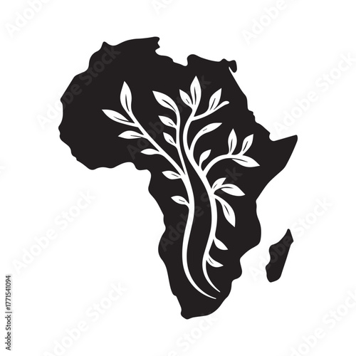 Broken Geometry African Continent Mark Showing Courage Through Hardship