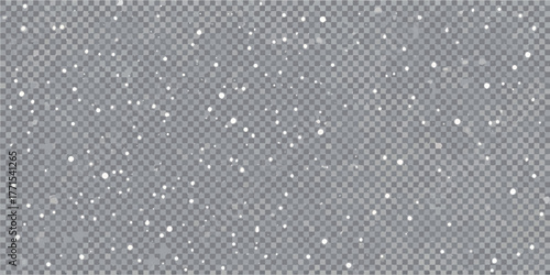 Falling snow overlay with transparent background for winter weather and holiday designs
