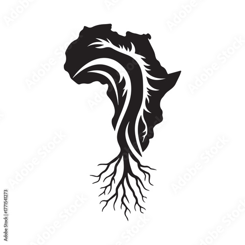 Feather Pattern Africa Logo Showing Elegant Movement Culture and Strong Identity