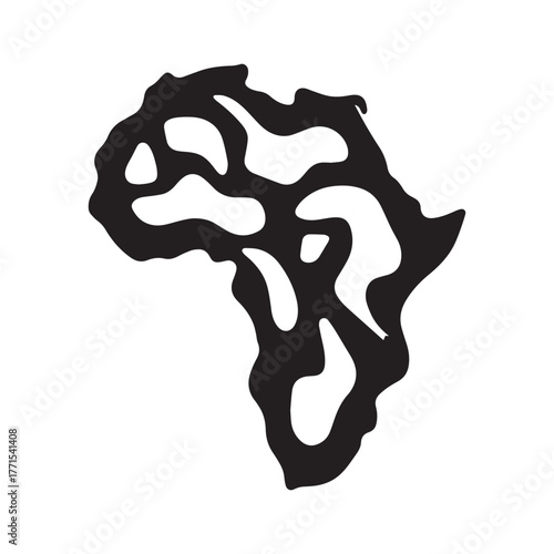 Sharp Defensive African Continent Symbol Showing Strength Through Hard History
