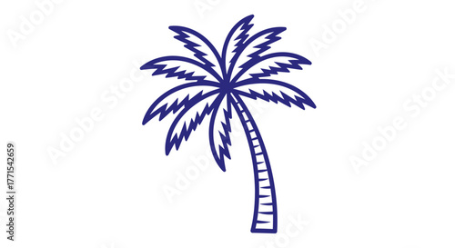 Palm tree illustration, a tropical summer symbol