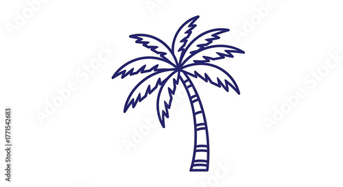 Palm tree with blue leaves is shown here