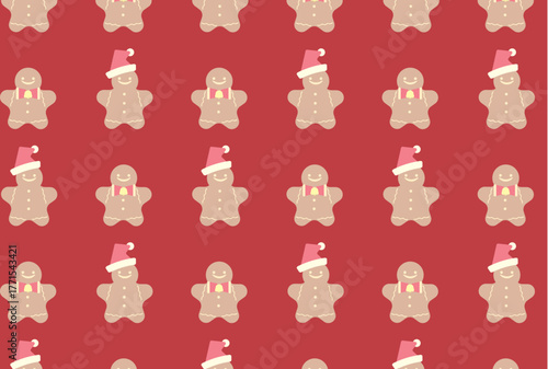 クリスマスのジンジャーブレッドマンの背景イラスト