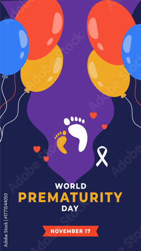 World prematurity day flyer illustration