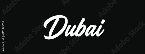 Dubai Bold Script Vector Hand Lettered City Design for Apparel Merch