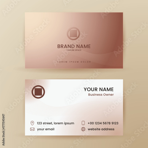 Elegant business card design with a gradient background.