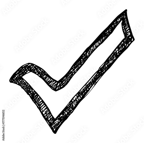 Hand Drawn Check Mark Sketch Symbol