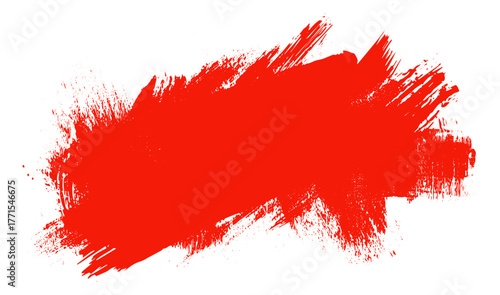 Red Paint Brush Stroke Grunge Texture Background
