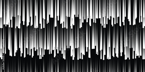 Black white lines flow down seamless Vector modern optical halftone pop art texture for poster, business card, cover, label mock-up