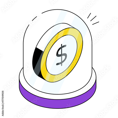 An editable design icon of financial emergency 