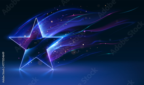 Star shape with motion light effect