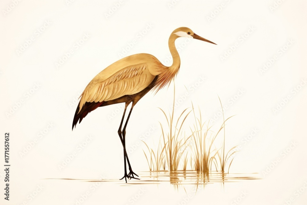 Naklejka premium Crane animal heron bird.